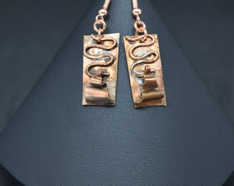 Copper Wire Industrial style dangle earrings