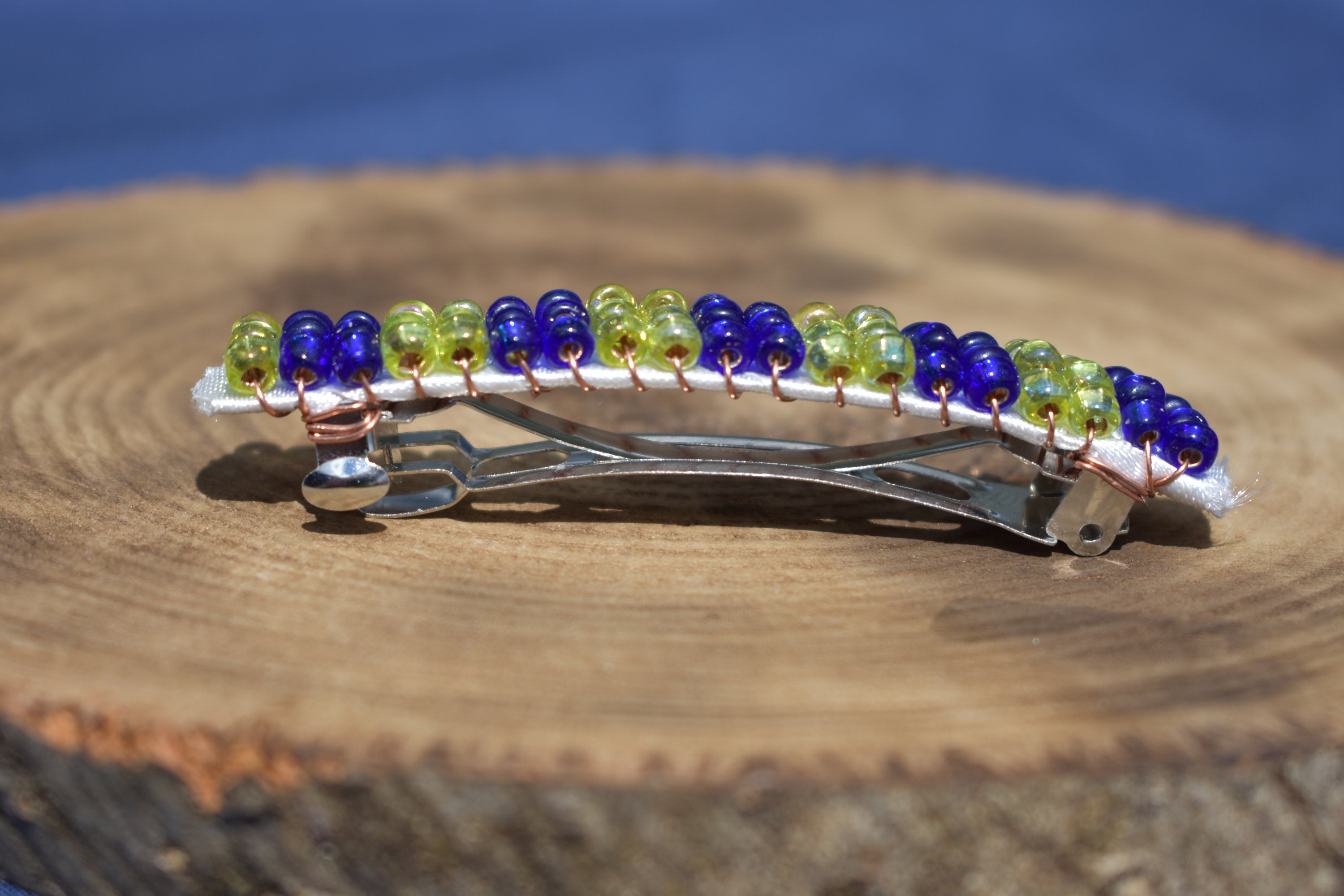 Handmade beaded Seattle Seahawks hair clip barrette Seattle Seahawks Barrette - Etsy main image 3