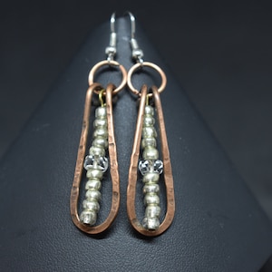 Copper and Silver mixed earrings