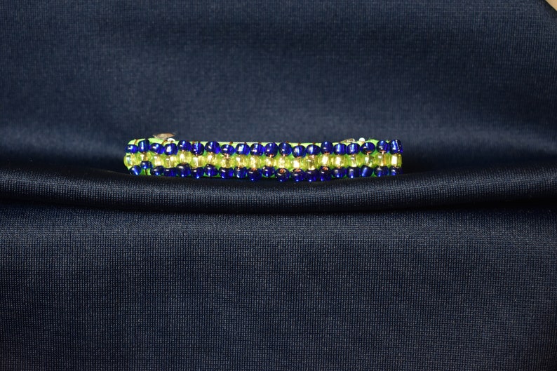 Seahawks inspired Team Colors beaded Hair Clip Barrette