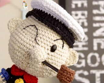 PDF only Popeye the sailor man Diy crochet pattern