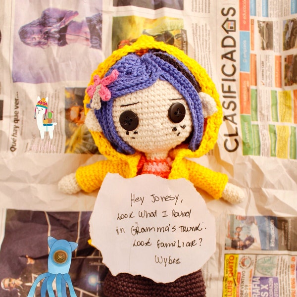 PDF CORALINE amigurumi crochet diy pattern