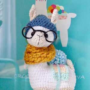 PDF only Hipster Llama Crochet Pattern image 1