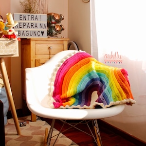 Rainbow blanket crochet (4 sizes) pattern PDF only