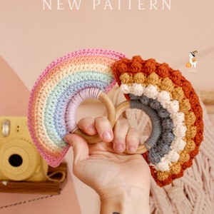 PDF only Rainbow rattle 2x1 (boho and candy) Crochet pattern