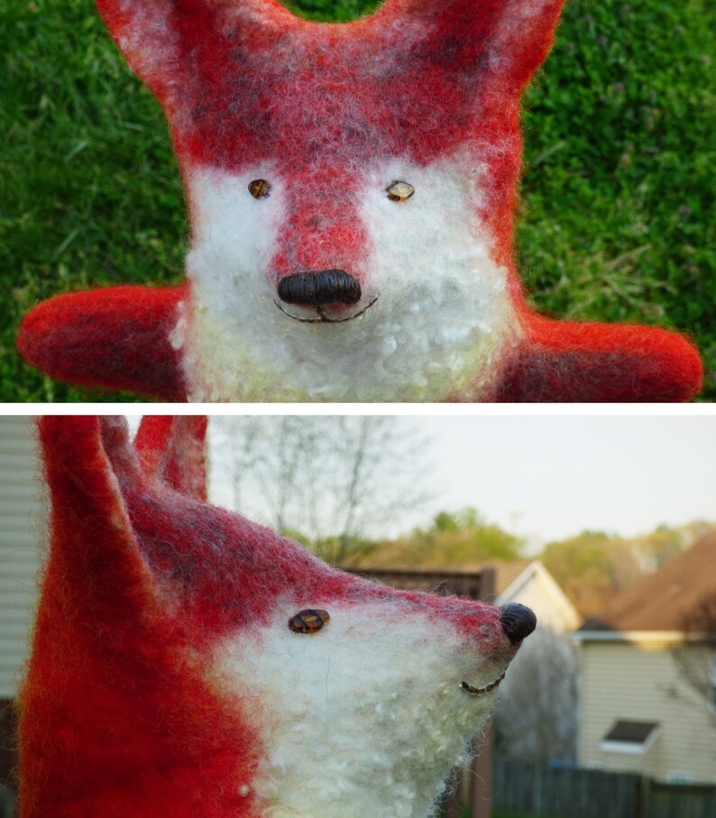 Fox Hand Puppet Wet Felted Baby Shower Gift Handmade Toy Etsy