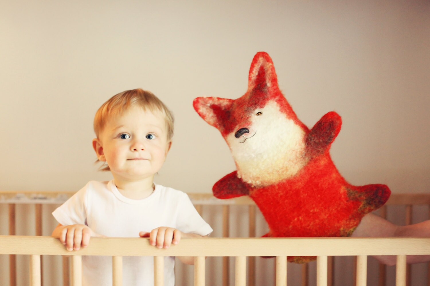 Fox Hand Puppet Wet Felted Baby Shower Gift Handmade Toy Etsy
