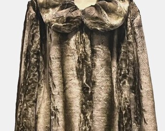 Pamela McCoy Brown Beige Chinchilla Faux Fur Long Winter Coat