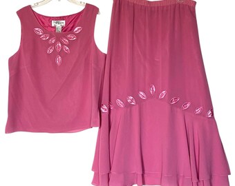 TALLY TAYLOR Midi Skirt & Top 2 PC Set Suit