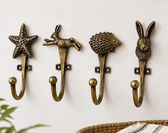 Animal Knob Wall Hook | Rustic Coat, Towel & Key Holder