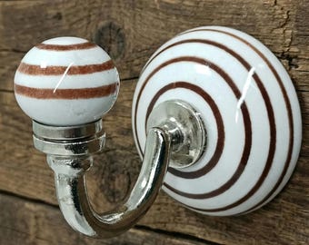 Crochets muraux en céramique faits main : crochets décoratifs en poterie colorée