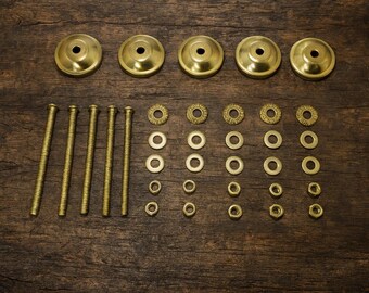 Juego de herrajes de latón para montaje: gancho de cerámica, repuesto de pomo