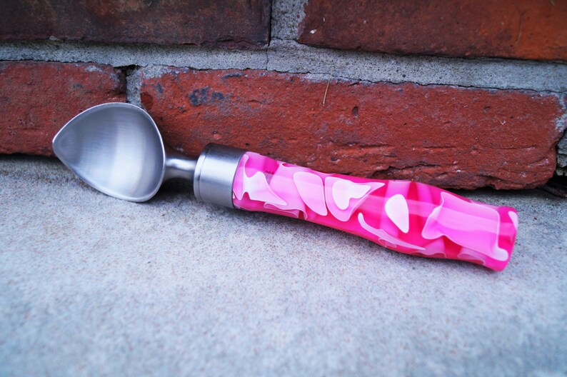Ice Cream Scoop Acrylic Scoop Hand Turned Hot Pink Swirl Etsy