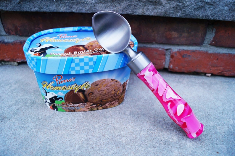 Ice Cream Scoop Acrylic Scoop Hand Turned Hot Pink Swirl Etsy