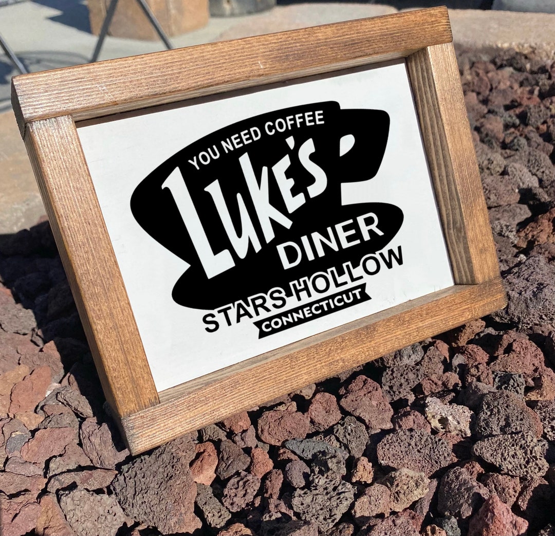 Lukes Diner Sign/wood/decor/tiered Tray/shelf/decor/coffee Bar/coffee ...