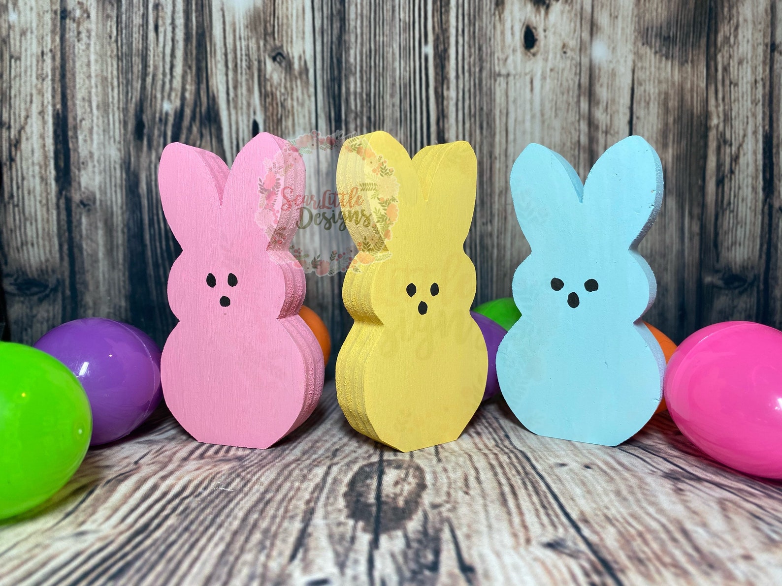 Easter/wood/peeps/decor/tiered tray/shelf/decor/handmade/wood Etsy