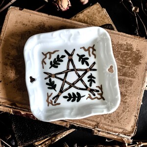 Nature Magick Ceramic Mini Tray  | dark decor | witchy decor | dark art | cottagecore | halloween | altar | altar tray | tea accessories