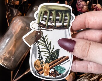Abundance Jar Sticker | fortune | herbs | crystals | witchy | witchysticker | spooky