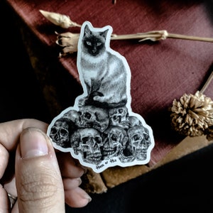 Catacomb Cat Sticker  | dark decor | witchy decor | dark art | cottagecore | halloween | spooky sticker | witchy sticker | cat lady | catart