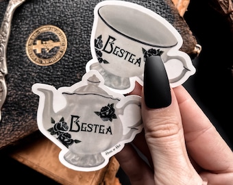 Bestea Sticker Set | dark decor | witchy decor | dark art | cottagecore | friendship | tea party | witchy sticker | bff
