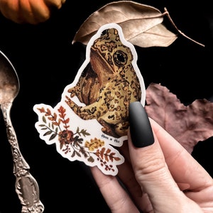Ophelia the Toad Sticker  | dark decor | witchy decor | dark art | cottagecore | halloween | spooky sticker | witchy sticker | frog