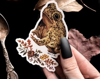 Ophelia the Toad Sticker: Witchy Cottagecore Dark Art