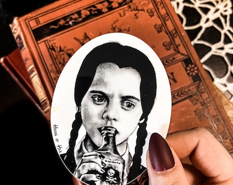 Wednesday Addams Sticker | dark decor | witchy decor | dark art | witch movies | halloween | addams family | witchy sticker