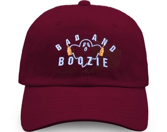 Bad and Boozie Halloween Premium Cotton Embroidered Baseball Dad Cap - Brand New - Halloween hat - One Size Fits Most - 3 Colors
