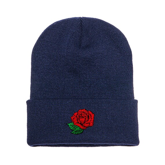 Red Rose and Leaf Embroidered Winter 