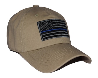 Thin Blue Line USA American Flag Police Officer Law Enforcement Embroidered Adjustable Baseball Dad Cap - Brand New - Gift