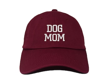 Casquette de baseball ajustable brodée de haute qualité Dog Mom - Casquette de maman chien pour femme - Taille unique - Chapeau pour amoureux des chiens - Meilleure maman de chien de tous les temps