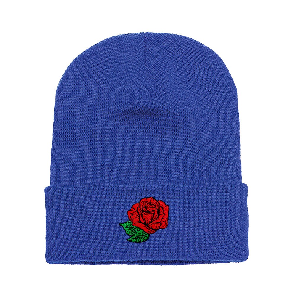 Red Rose and Leaf Embroidered Winter 