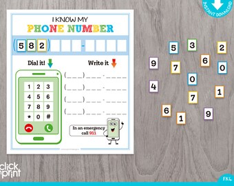 Editable Phone Number Tracing Practice Worksheet Preschool | Etsy