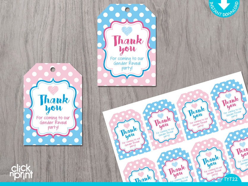 Gender Reveal Print Yourself Thank You Tags for Baby Shower, Printable Favor Tags, Gender Reveal Thank You Tags - Etsy gender-reveal-print-yourself-thank-you-tags-for-baby-shower-printable-favor-tags-gender-reveal-thank-you-tags-etsy