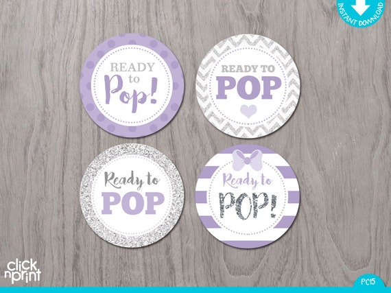 Lilac And Silver Glitter Print Yourself Girl Baby Shower Cupcake