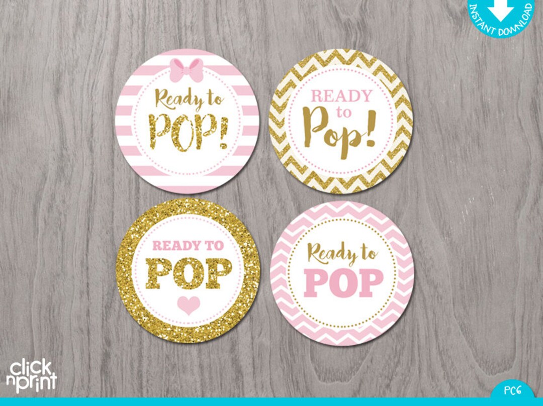 Pink and Gold Print Yourself Girl Baby Shower Cupcake Toppers or