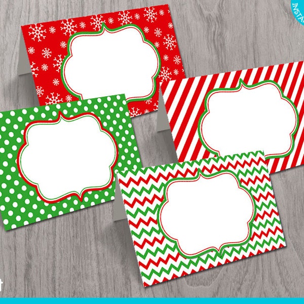 Christmas food cards print yourself, Christmas table tent cards, Printable Christmas Labela, Christmas decoration DIY