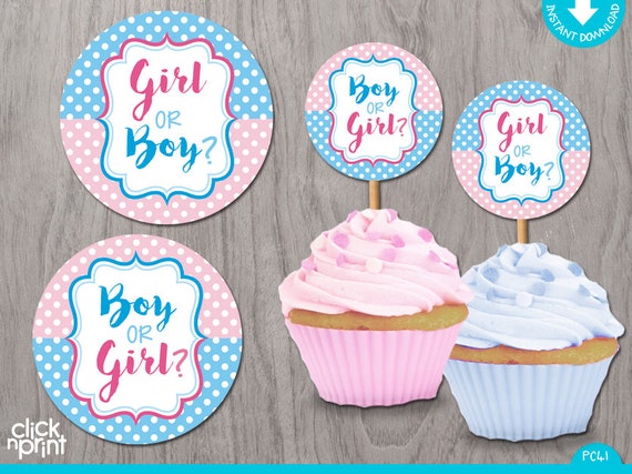 boy girl cupcake toppers