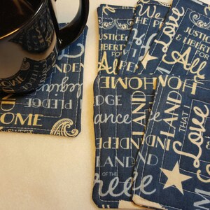 We, The People Quilted Patriotic Coasters - Set of 6 and Free Shipping!