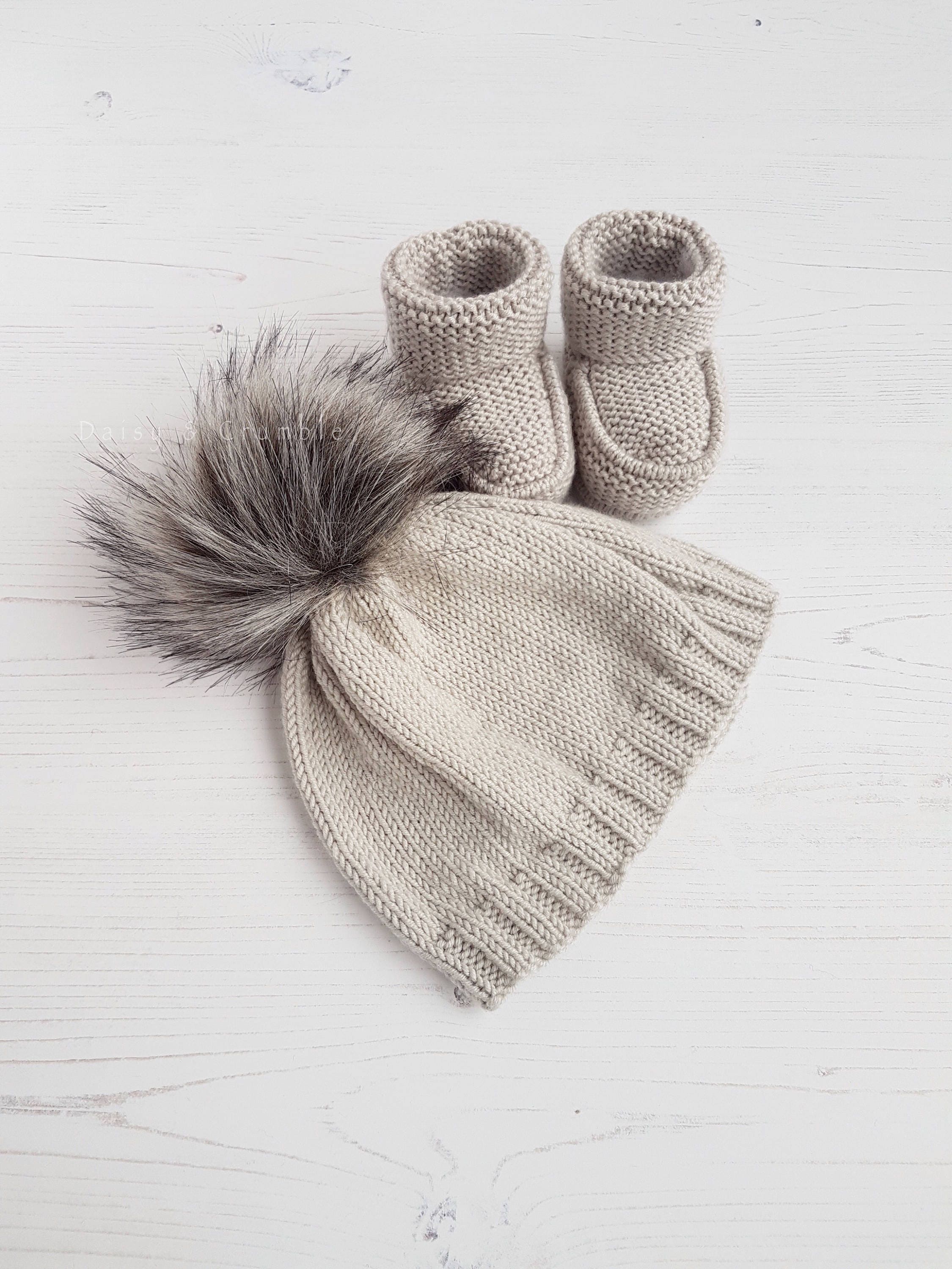 cashmere baby hat and booties