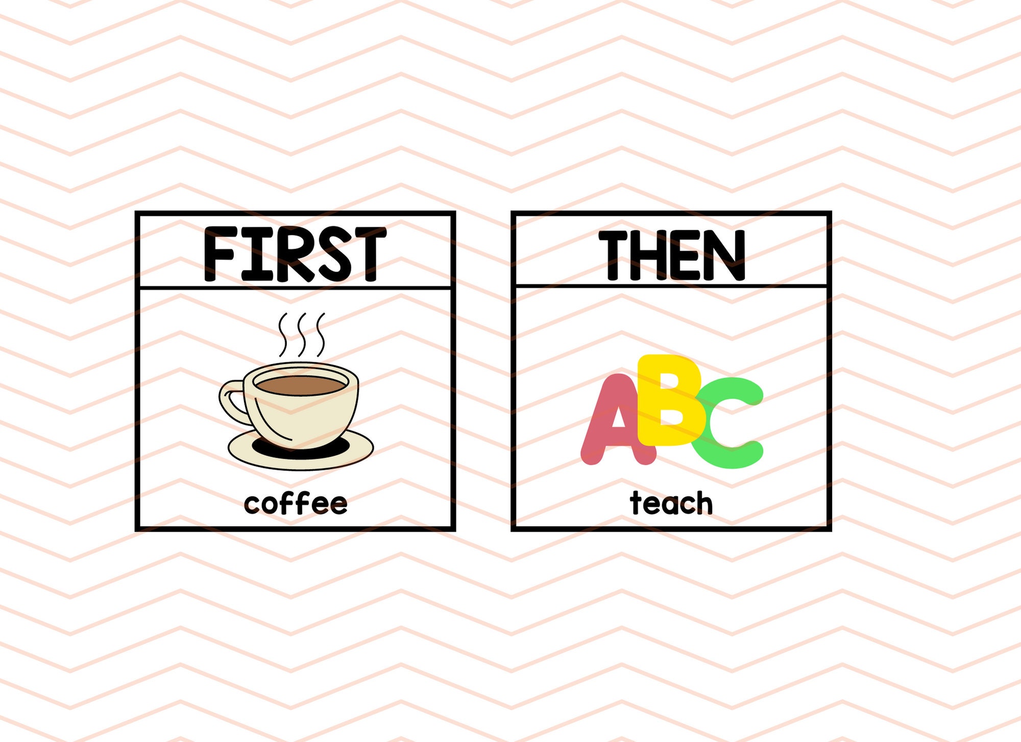 FIRST coffee THEN teach ~ PNG ~ Digital Download