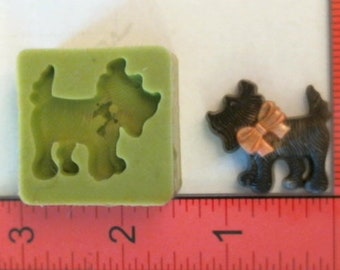 Silicone Mold Scottie Dog Puppy used with wax, cards, scrapbooking, candle, gypsum, resin, hot glue, soap, clay, concrete, metal