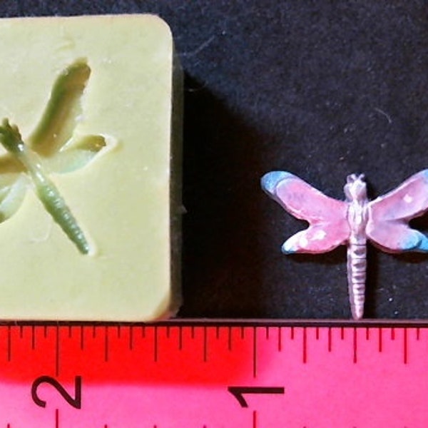 Silicone Mold dragonfly dragon fly  Medallion flower garden vine button jewelry used with  wax, gypsum, resin, hot glue, soap, clay, metal