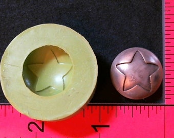 Silicone Mold cabochon star button jewelry used with wax, candle, gypsum, resin, hot glue, soap, clay, concrete, metal