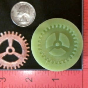 Silicone Mold Mould Gear Medallion Button , Wax,, Resins, Glue, Clay, Jewelry,  Embellishments, General Crafting, Scrapbooking