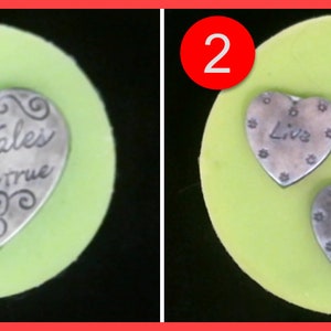 Silicone Mold Hearts with phrase Live and  Fairy Tales do come True used with Resin Clay Hot Glue Metal