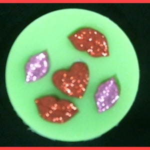 Silicone Mold  Heart Lips jewelry used with  wax, gypsum, resin, hot glue, soap, clay, metal