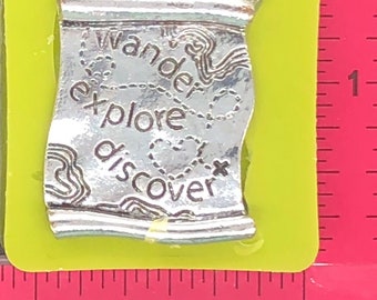 Silicone Mold scroll with words wander, explore, discover you can use with  wax, gypsum, resin, hot glue, soap, clay, metal and concrete