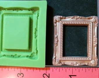 Silicone Mold elegant picture frame flower used with wax, gypsum, resin, hot glue, soap, clay, metal