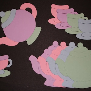 Embellishment, 4 Teapot and 4 Tea Cup image 1